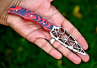 Custom Hand Made Hunting Knife   High Polish Stainless Steel Blade 2876