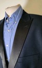 New Blacktie Peak Lapel 50r Modern Fit Tuxedo Navy Black Blazer Wool Polyester 