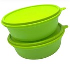 Tupperware Modular Round Containers Green 600ml Set Of 3 Bowls W airtight Seals