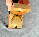 Civil War Era-antique Travelling Inkwell W  Orig Insert Well- Brass leather