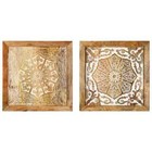 Nnevl Hand-carved Wall Panels 2 Pcs Solid Mango Wood 40x40x1 5 Cm