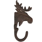Moose Wall Hook Rustic Cast Iron Brown Vintage Style Lodge Cabin Decor Single