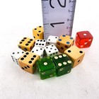 Vintage Dice Mixed Board Game Lot White Red Green 14 Pieces Mixed Sizes