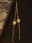 Vintage-style Gold-tone Petite Quartz Watch    Delicate Chain Bracelet For Woman