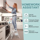 Upgraded 2 Step Ladder  330 Lbs Folding Aluminum Step Stool With  Pedals