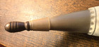 Beautiful Vintage Powder Horn 11  Long With Nice Scrimshaw Work   Wooden Plug 