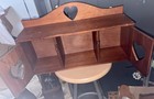 Vintage Wood Wall Shelf Curio Heart Cut-out Design Farmhouse Wooden Cabinet