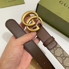 Gucci Belt Beige Leather 100  Authentic Gold Buckle M Size Women s Classic Italy