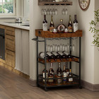 Bar Cart With Wine Rack mobile Kitchen Serving Cart With Storage And Glass Holde