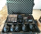 Hme Clear-com Football Coach Intercom System 3 Beltpacks 5 Headsets Charger Case