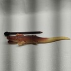 Vintage Celluloid Alligator Eating Man Pencil Holder Letter Opener Japan Made