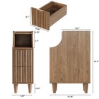 Set Of 2  Narrow Nightstand With 2 Drawers Open Shelf  Narrow Bedside Table