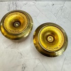 Antique Solid Brass Candlestick Holders Pair 19th Century 3  Made In England