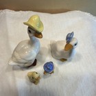 Vintage Hagen Renaker Goose Family With Hats Manufacturing Error 