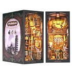 Diy Book Nook Kit W  Led Lights   Wooden Puzzle Bookshelf   Book Ends Decor Gift