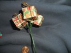 Vintage Small Paper Wraped Gift Box Picks Set Of 3 