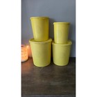 Tupperware Canister Set Vintage Yellow Storage Containers   Lids 805 807 809 811