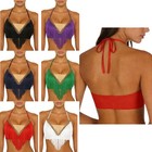 Women s Belly Dance Crop Top Lace-up Tassel Dance Sling Bra Stage Performance