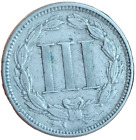 1867 Usa Three Cent Nickel   Trime Coin