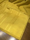 Vtg Golden Rod Mustard Woven Mcm Retro Tablecloth 54x86   6 Texture Napkin Set