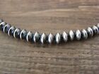 Navajo Pearl Sterling Silver Saucer Bead Hand Strung 20  Necklace - Doreen Jake