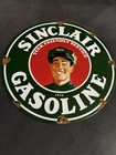 Vintage Porcelain Sinclair Gasoline Enamel Metal Sign Plate Size 12   inches Round