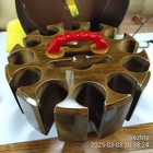 Dark Walnut Poker Chip Carousel Cherry Red Bakelite Handle Graves Casino Chips