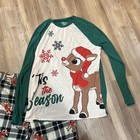 Rudolph The Red-nosed Reindeer 2pc Pajama Set Kids M Fleece Plaid Ls