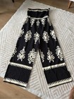 Strapless Wide-leg Jumpsuit With Cream Embroidery - Black