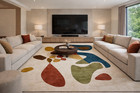 Hand Tufted Abstract Area Rug Modern Wool Rug Colorful Contemporary Carpet