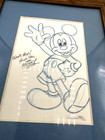 Disney Signed Don  ducky  Williams Pencil Sketch Mickey Mouse Dumbo Mat   Frame