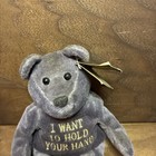 Beatles Bears Beanbag Plush  i Want To Hold Your Hand  Gray The Beatles Toy
