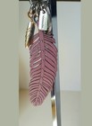 Coach Multi Feather Bag Charm Key Ring Chain Purple silver Fob