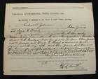 Cherokee Strip Oklahoma Territory Arrest Warrant Otoe   Missouri Reservation