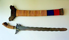 Rare Antique Philippine Moro 20  Double Edged Kris W  Sheath