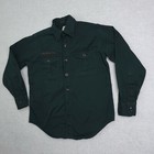 Vintage Boy Scouts Of America Bsa Button Up Shirt Youth 13 5 Green Long Sleeve