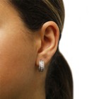 925 Sterling Silver Cz Cubic Huggie Hoop Small Earrings Men Women - Gift 