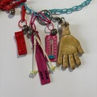 1980s Vintage Plastic Bell Charms Clip-on Org Plastic Necklace With 20 Charms