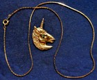 Lot Of  3  Vintage Necklace Pendant Combo Jewelry Coins  Bejeweled Unicorn Nos  