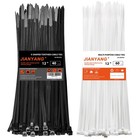 100 Pack 12 Inch Heavy Duty Zip Ties Black   White Nylon Cable Wire Wraps 200lb