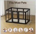 30    Clear Acrylic Dog Playpen 10pcs Indoor Pet Pen Black