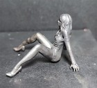 Solid Bronze Nude Stretch Legs Temptation Girl Collectable Art Antique Statue