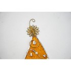Handmade Stained Glass Christmas Tree Wall Hanging 7  Tall Beaded Design