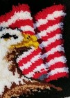 Bald Eagle Usa Flag Patriotic Latch Hook Rug Wall Hanging Completed 27  X 20 