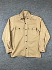 Vintage Levis Shirt Jacket Mens M Brown Western Twill Metal Buttons Long Sleeve