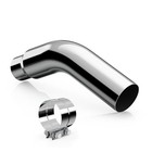 Elbow Exhaust Tip 4  Inlet With A Clamp  4  Inlet 6  Outlet   Clamp Silver