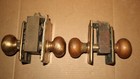 Pair Of Vintage Door Knobs Handles Brass Old Lock As Is