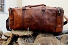 Leather Genuine Bag Travel Men Duffle Gym Luggage S Vintage Overnight Weekend