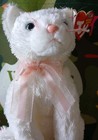 Ty    fancy    The White Cat Kitten Beanie Baby 2002 2003 Errors Retired