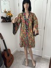 Vintage Psychedelic Metallic Cotton Kimono Jacket Robe Sm